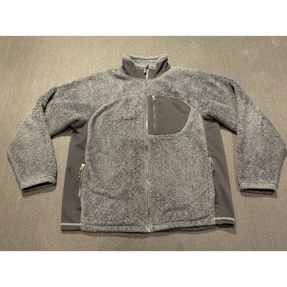 VTG Nike ACG Men's Deep Pile Sherpa Full Zip Jacket Gray/Black Size‎ Large